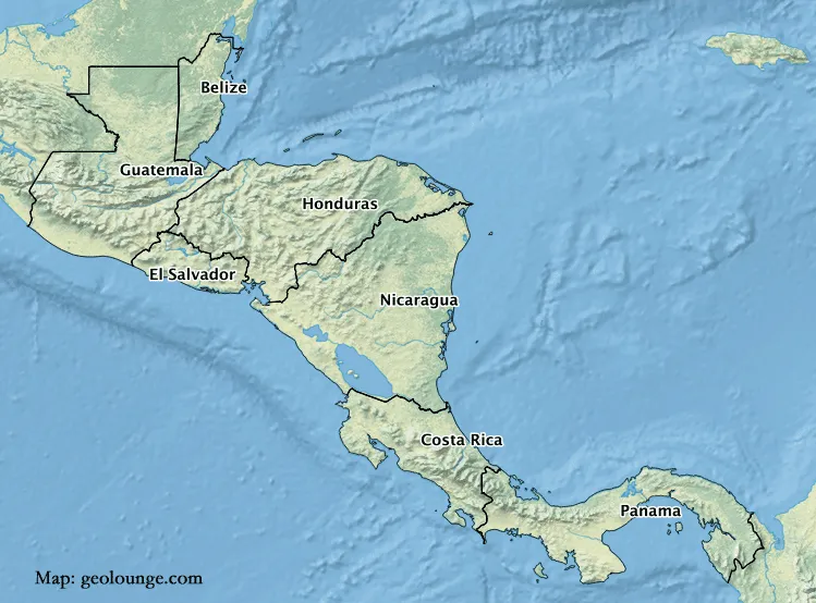 Map of Central America