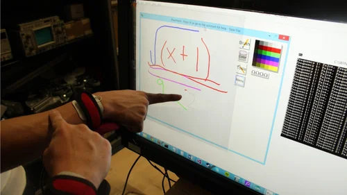 Drawing app with teamtouch wristbands